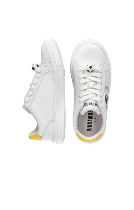 LOW CUT LACE-UP SNEAKER, WHITE/YELLOW, hi-res-1