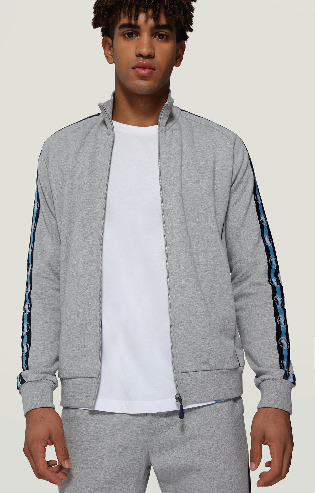 dirk bikkembergs Men's sweatshirt with contrast bands