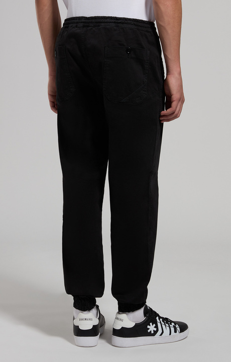Men's joggers with embroidery, METEORITE BLACK, hi-res-1