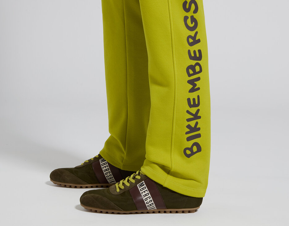 Men's yellow sweatpants with pop logo, CITRONNELLE, hi-res-1
