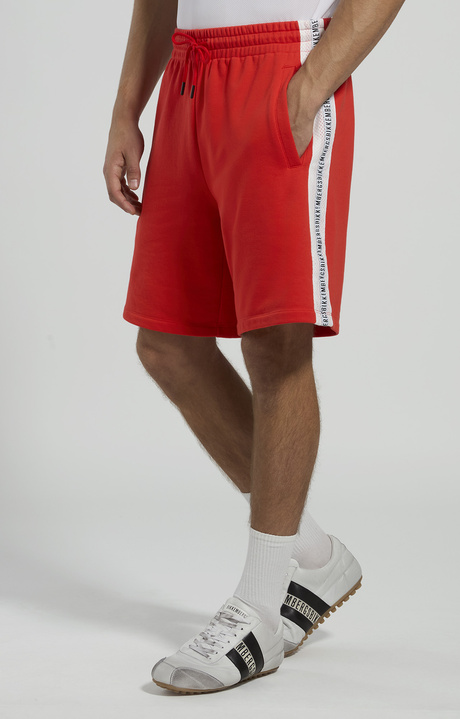 Men's fleece shorts with mesh inserts, FIERY RED, hi-res-1