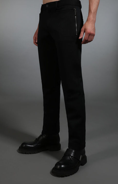 Men's black trousers with zip pockets, BLACK, hi-res-1