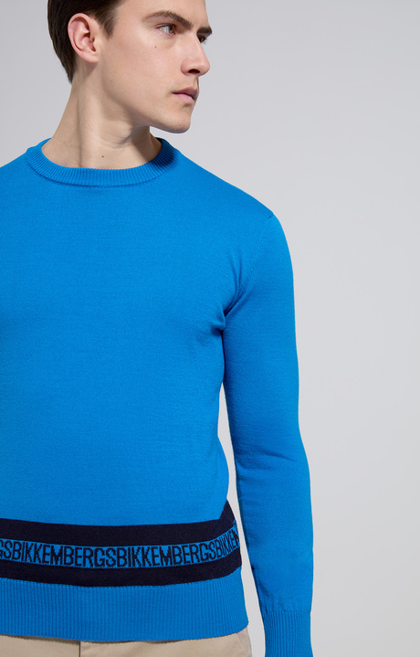 Men's contrast lettering pullover, ELECTRIC BLUE LEMONADE, hi-res-1