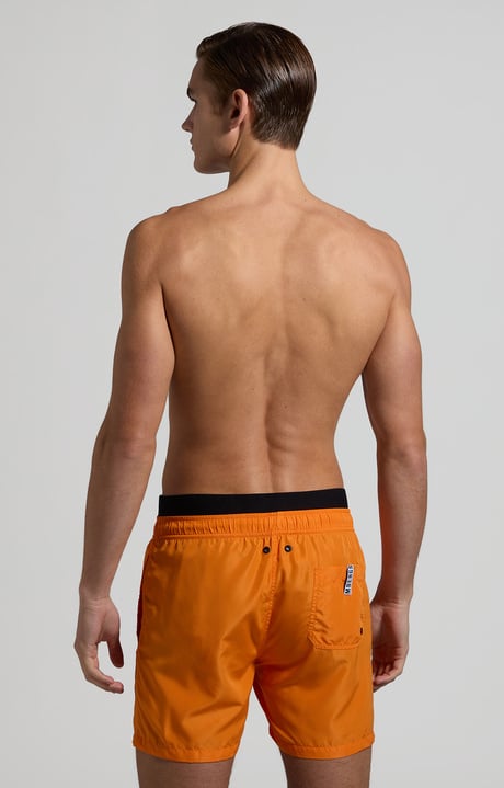 Men's layered swim trunks, ORANGE Men's layered swim trunks, ORANGE, hi-res-1