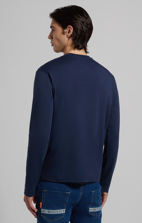 Embroidered long-sleeve T-shirt for men, BLACK IRIS, hi-res-1
