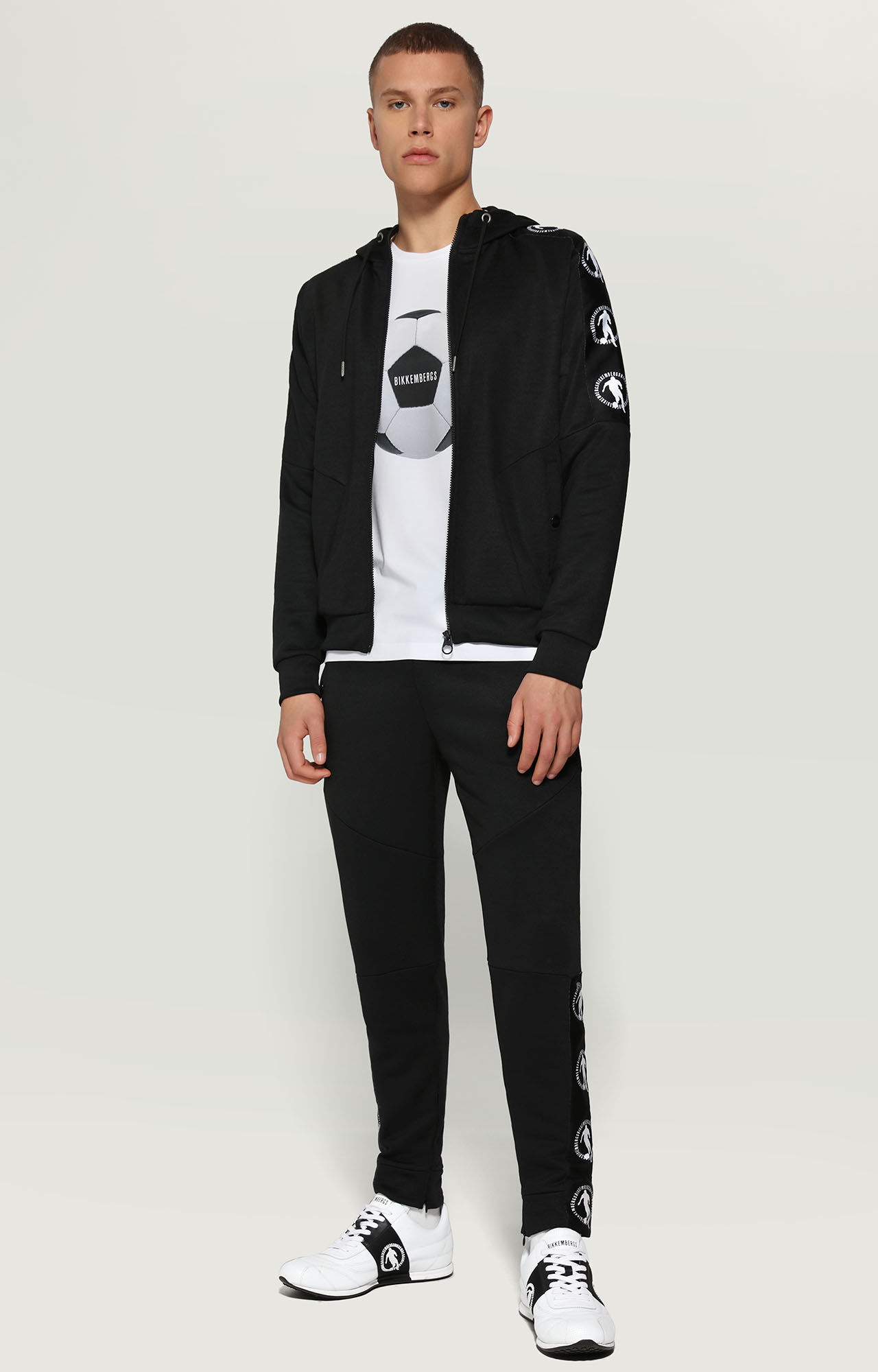 Black Technical sweatshirt with side bands | Bikkembergs