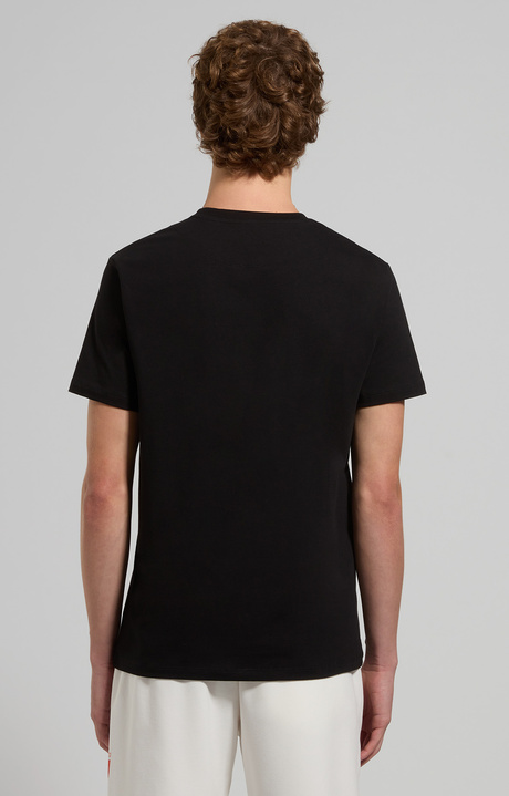 Slim fit printed men’s T-shirt, BLACK, hi-res-1