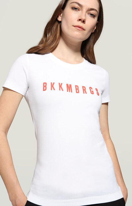 bikkembergs White Women's T-shirt with logo print
