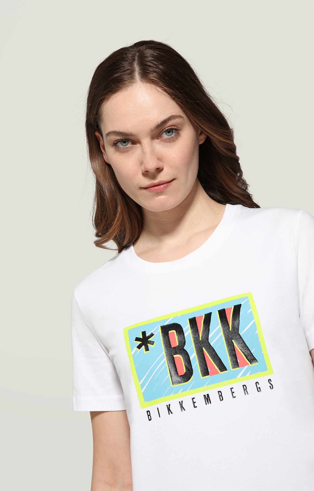 White Women's T-shirt with textured detail | Bikkembergs