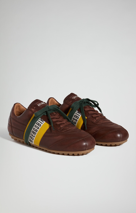 Men's Soccer M oiled leather sneakers, BROWN, hi-res-1