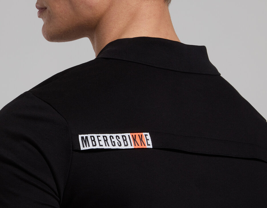 Men’s polo with tape detail, BLACK Men’s polo with tape detail, BLACK, hi-res-1