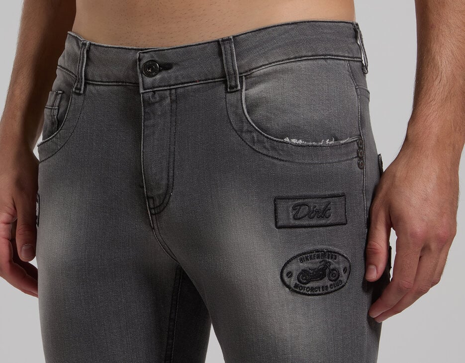 Men's slim-fit stretch jeans, L14 BLACK DENIM Men's slim-fit stretch jeans, L14 BLACK DENIM, hi-res-1