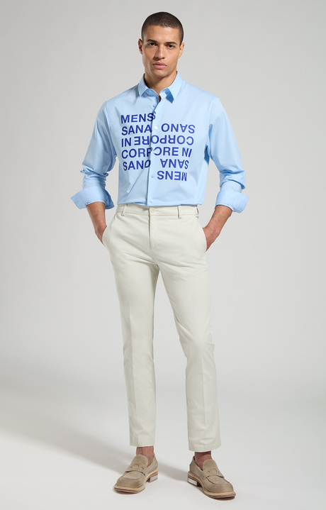 Men's shirt with motivational print, SILVER LAKE BLUE, hi-res-1