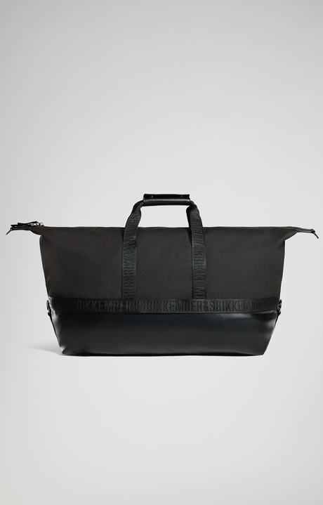 Men's BKK Star travel duffel with leather-effect details, BLACK, hi-res-1
