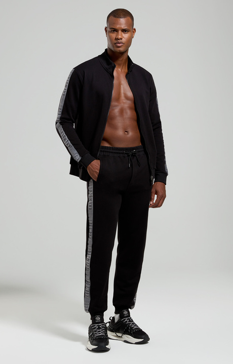 Men's joggers with ribbed cuffs, BLACK, hi-res-1