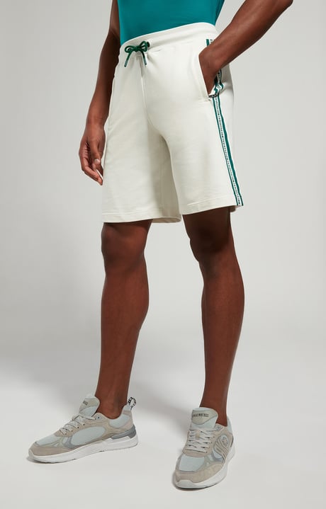 Men's shorts with stripes, MARSHMALLOW, hi-res-1