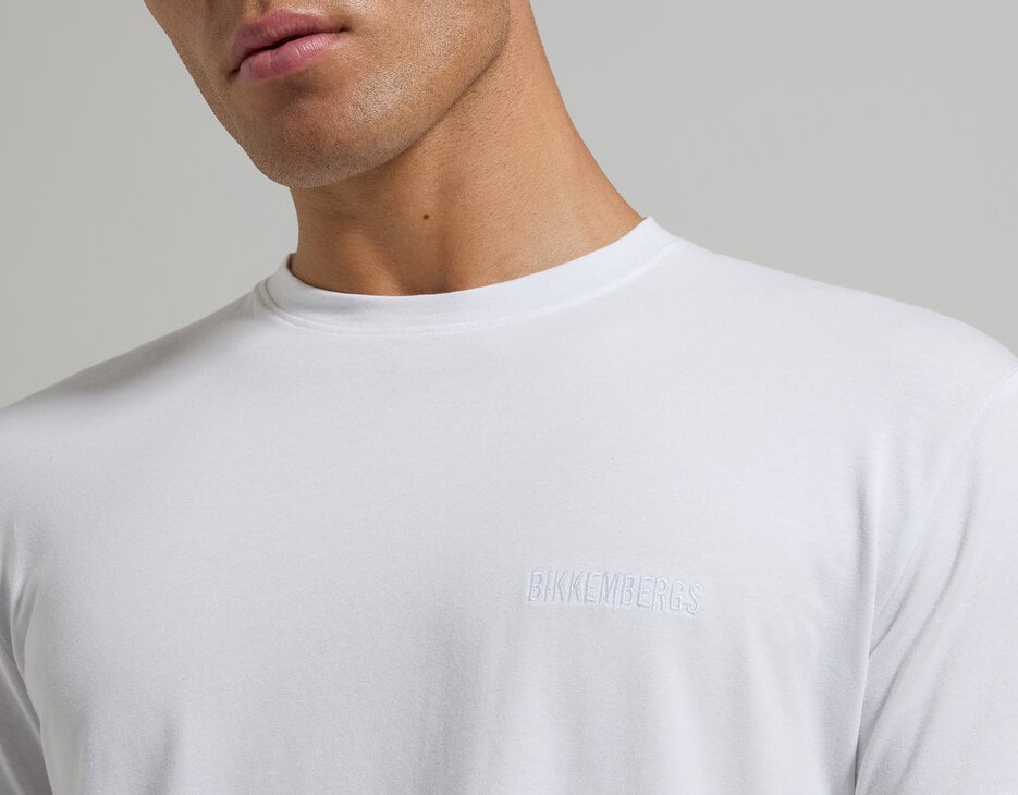 Men's embroidered logo T-shirt, WHITE Men's embroidered logo T-shirt, WHITE, hi-res-1