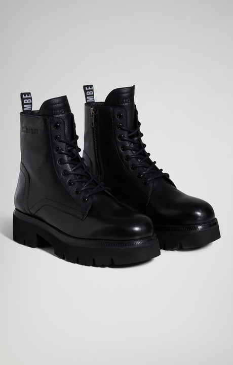 Men's Dress M leather lug-sole boots, BLACK, hi-res-1