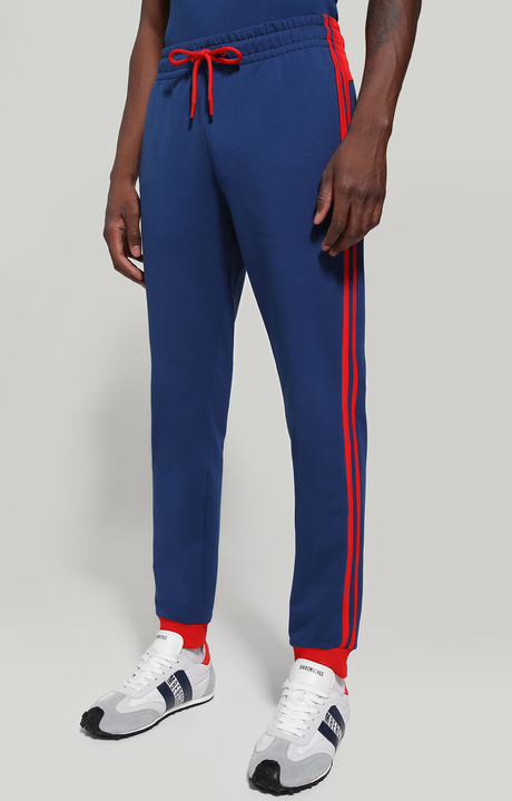 Men's fleece joggers - Sport, ESTATE BLUE/GOJI BERRY, hi-res-1