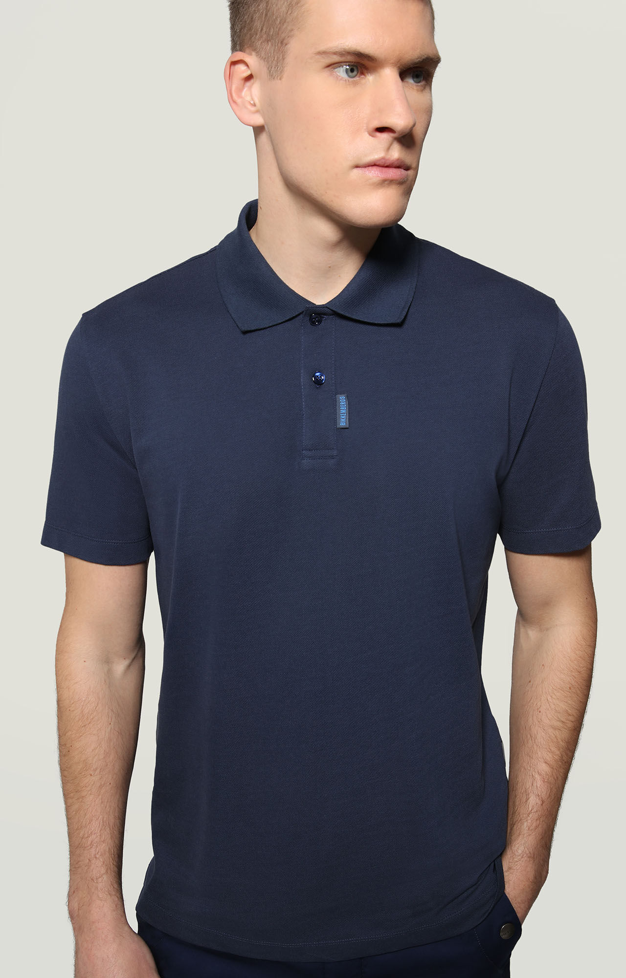 Men's polo shirt with tape | BLUE 