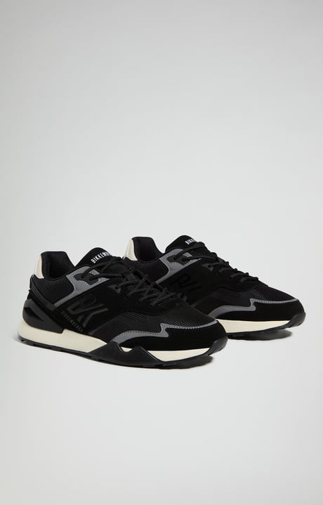 Retro men's sneakers, BLACK Retro men's sneakers, BLACK, hi-res-1