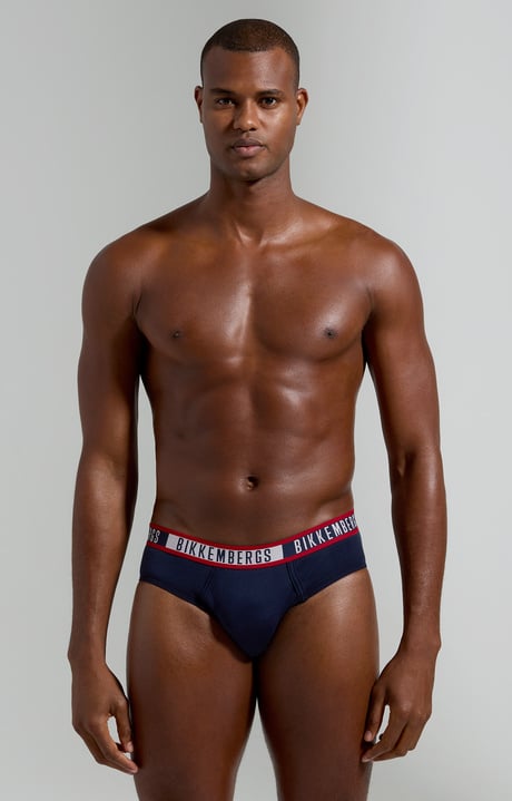 3-pack men's briefs with jacquard logo, NAVY 3-pack men's briefs with jacquard logo, NAVY, hi-res-1