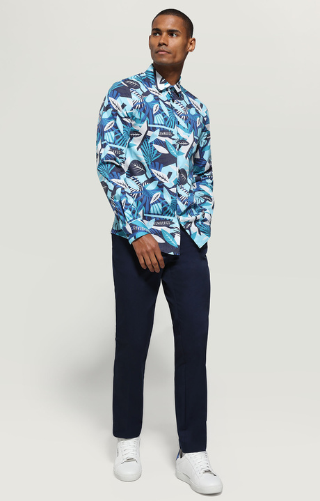 Men's shirt - tropical print, TROPICAL BLUE, hi-res-1