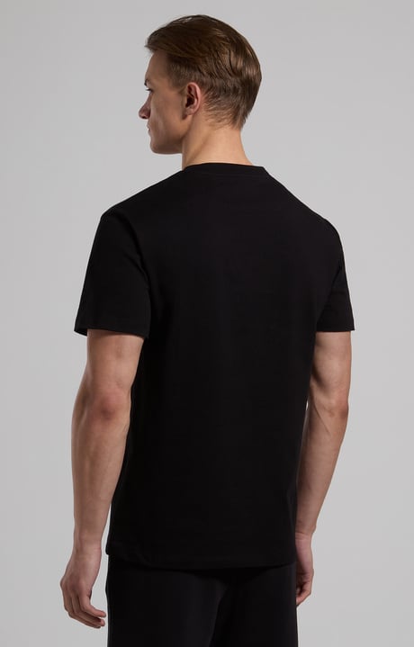 Men’s T-shirt with front print, BLACK Men’s T-shirt with front print, BLACK, hi-res-1