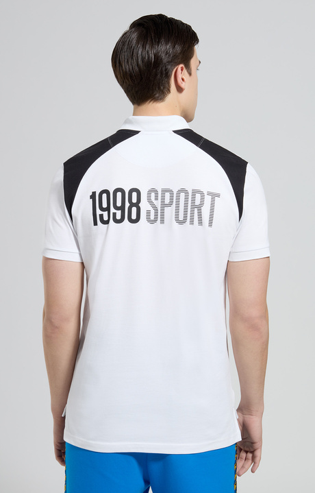 Men's print polo shirt, WHITE, hi-res-1