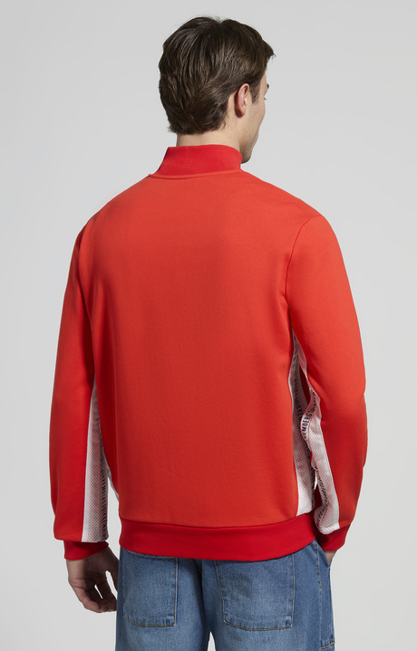 Men's sweatshirt with mesh inserts, FIERY RED, hi-res-1