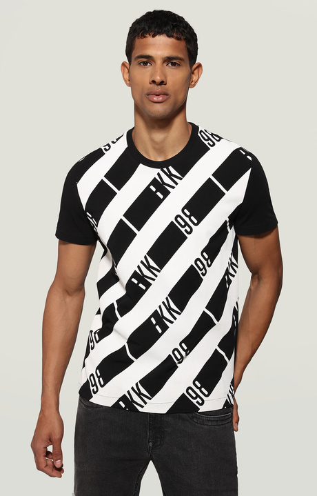 Men's short sleeved T-shirt, BLACK/WHITE, hi-res-1