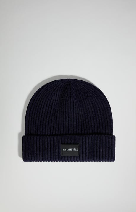Men's ribbed winter hat, BLUE Men's ribbed winter hat, BLUE, hi-res-1