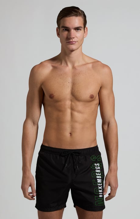 Men's logo print boardshorts, BLACK Men's logo print boardshorts, BLACK, hi-res-1