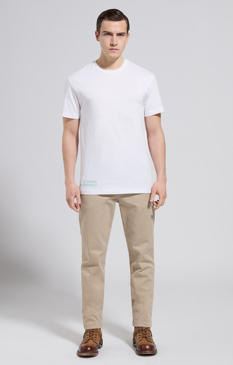 Men's T-shirt with print on back, WHITE, hi-res-1