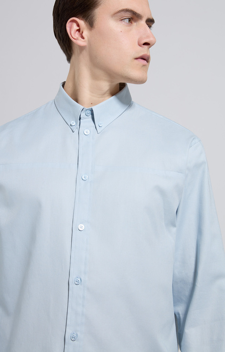 Men's shirt with embroidery and intarsia, CELESTIAL BLUE, hi-res-1