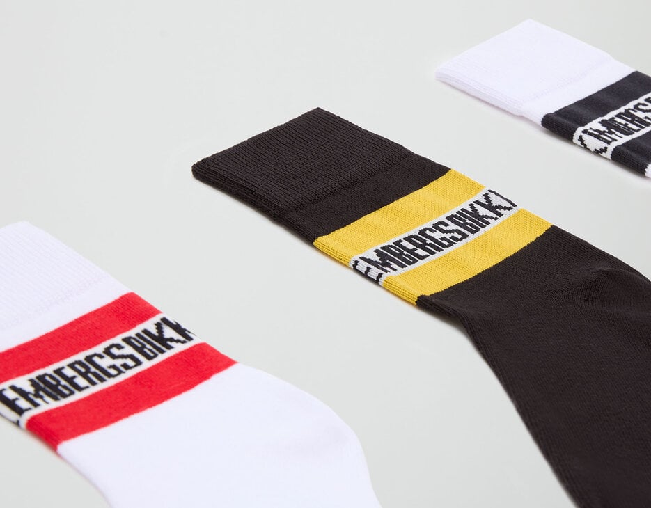 3-pack unisex athletic socks - contrast band, MULTICOLOR 3-pack unisex athletic socks - contrast band, MULTICOLOR, hi-res-1