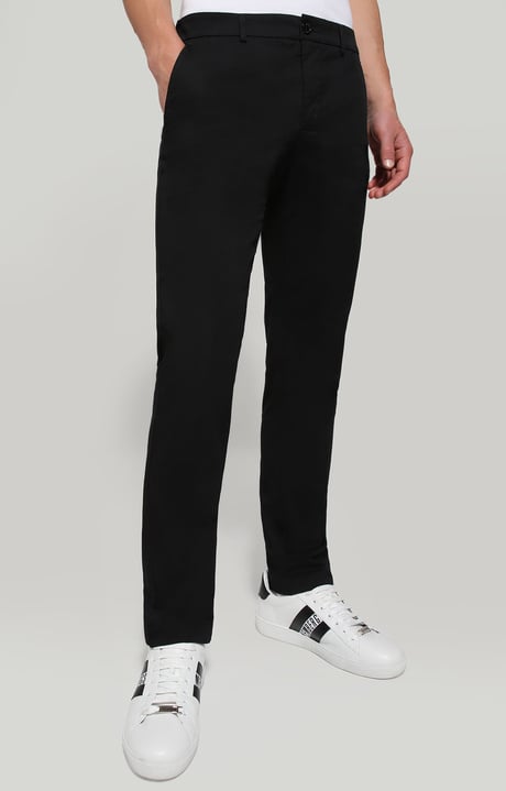 Men's pants with elastic waist, BLACK, hi-res-1