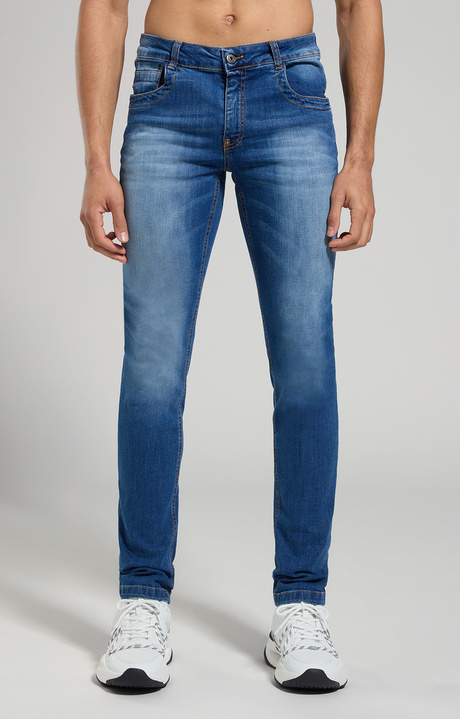 Slim fit men's jeans, L3 BLUE DENIM, hi-res-1
