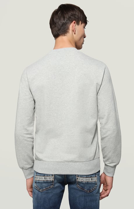 Men's sweatshirt with neo-sport print, MELANGE LIGHT GREY Men's sweatshirt with neo-sport print, MELANGE LIGHT GREY, hi-res-1