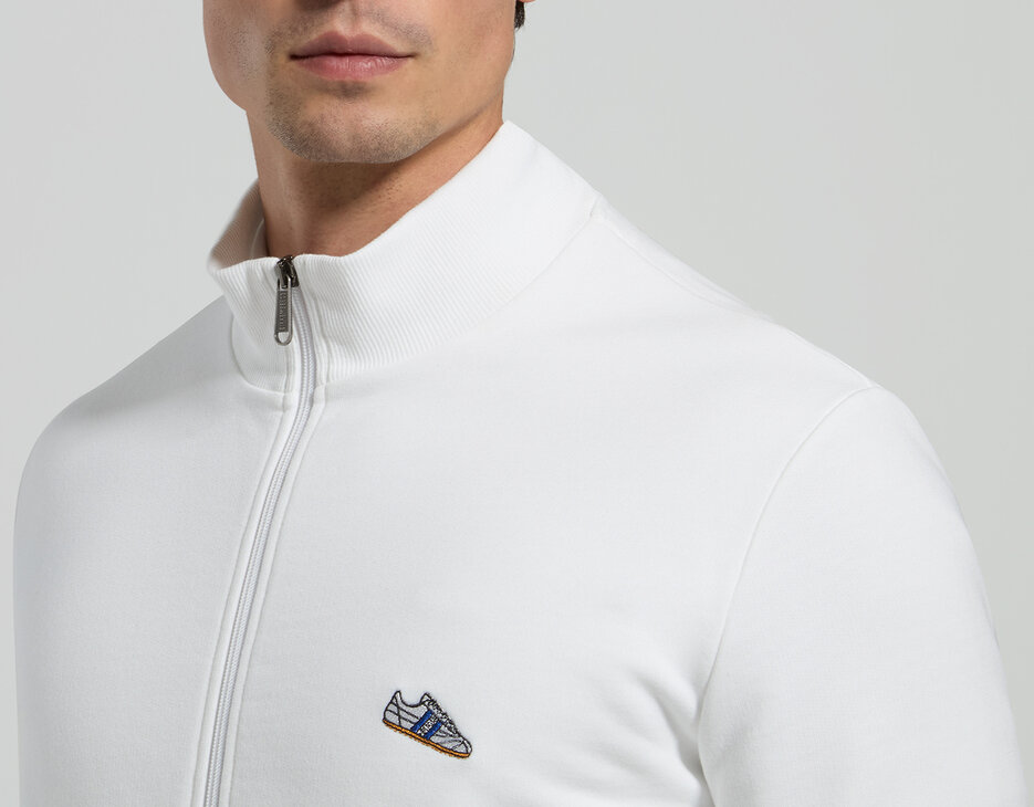 Men&rsquo;s sweatshirt with embroidered flap, WHITE, hi-res-1