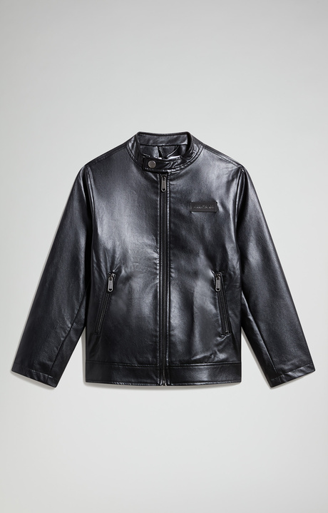 Boys&rsquo; biker jacket, BLACK, hi-res-1