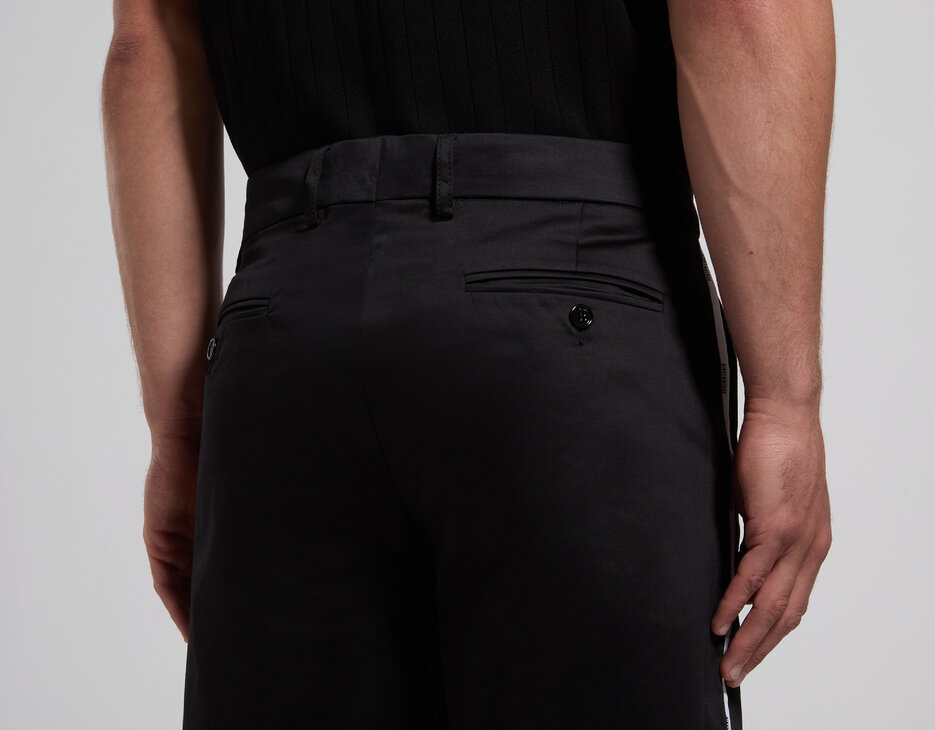 Stretch cotton men's shorts, BLACK Stretch cotton men's shorts, BLACK, hi-res-1