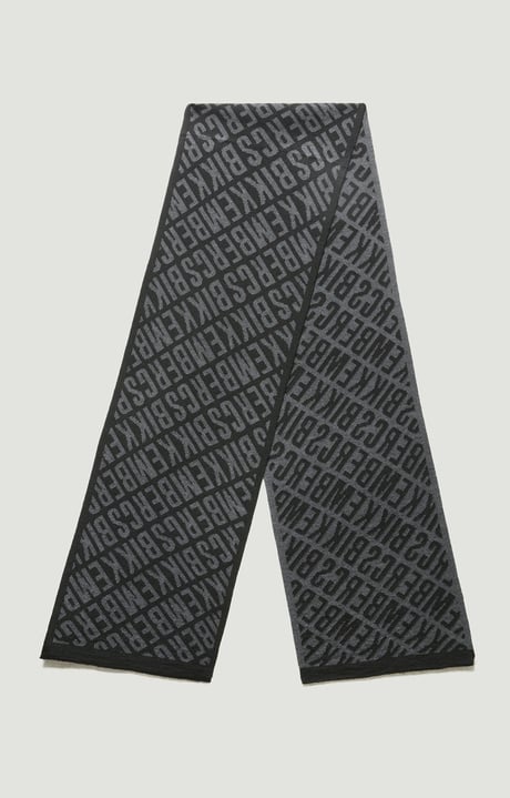 Scarf with all-over logo 25x180, BLACK/GREY Scarf with all-over logo 25x180, BLACK/GREY, hi-res-1
