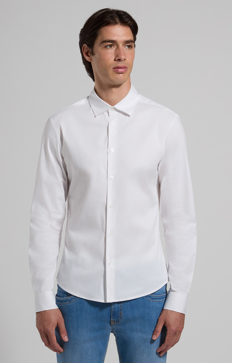 Slim fit men’s shirt, WHITE, hi-res-1
