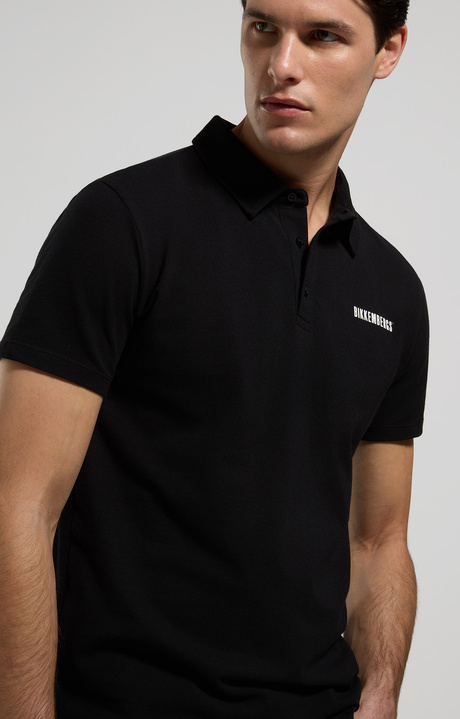 Piquet cotton men's polo shirt, BLACK Piquet cotton men's polo shirt, BLACK, hi-res-1