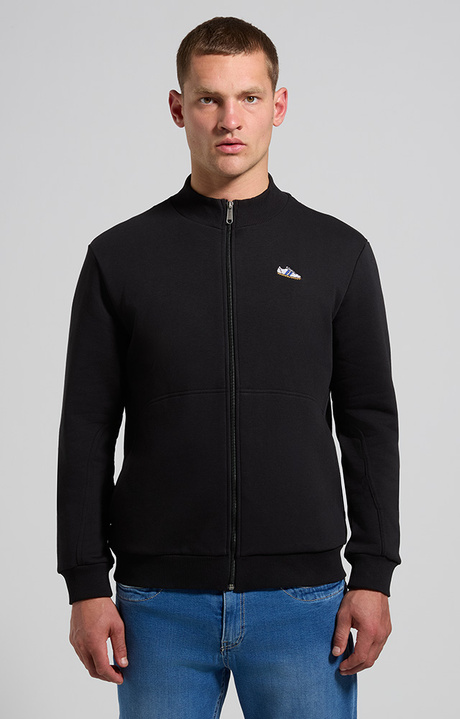 Men&rsquo;s sweatshirt with embroidered flap, BLACK, hi-res-1