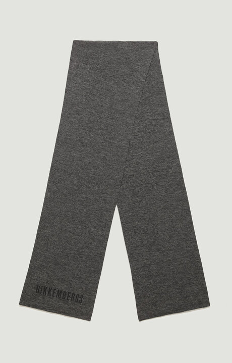 bikkembergs Grey Scarf with Logo
