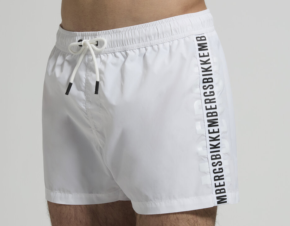 Men&rsquo;s swim shorts with drawstring, WHITE, hi-res-1