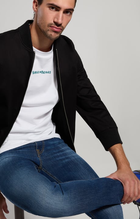 Men's T-shirt with back print, WHITE, hi-res-1
