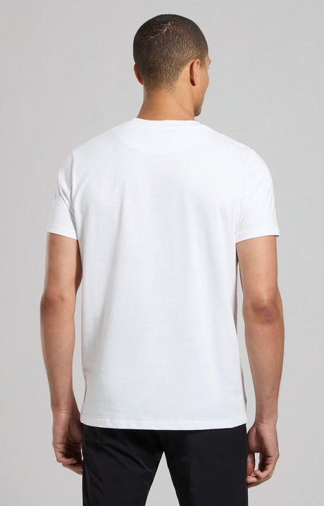 T-shirt uomo in piquet di cotone, WHITE, hi-res-1